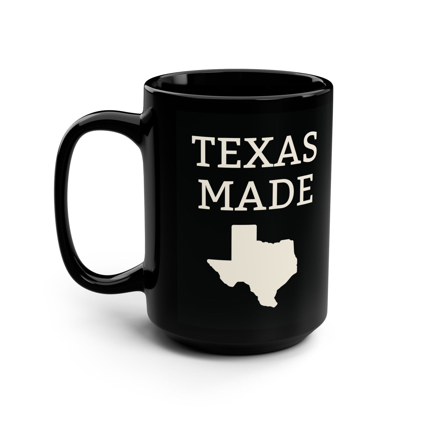 Texas Made Mug – Black Ceramic Coffee Cup for Proud Texans