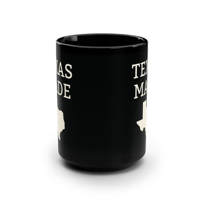 Texas Made Mug – Black Ceramic Coffee Cup for Proud Texans