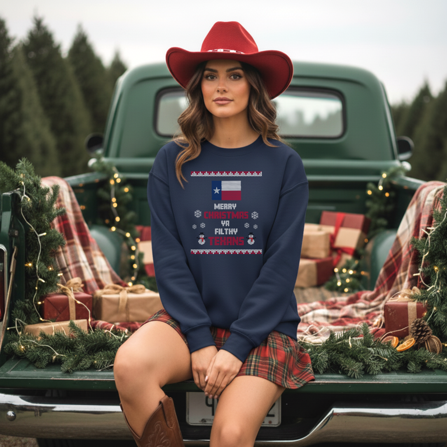 Merry Christmas Ya Filthy Texans Sweater - Texas-Themed Christmas Sweater