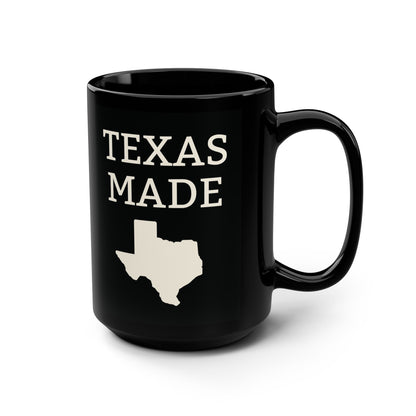Texas Made Mug – Black Ceramic Coffee Cup for Proud Texans