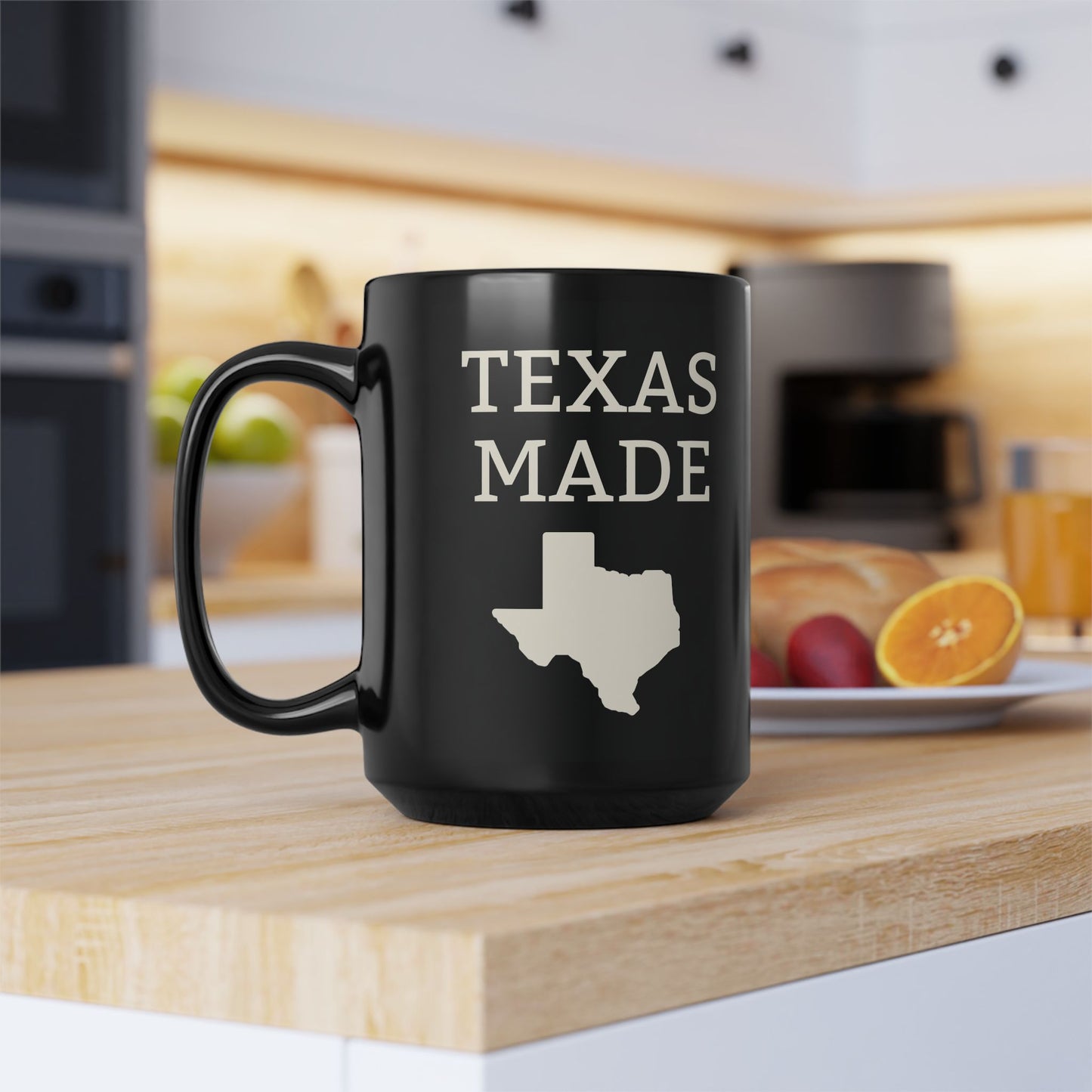Texas Made Mug – Black Ceramic Coffee Cup for Proud Texans