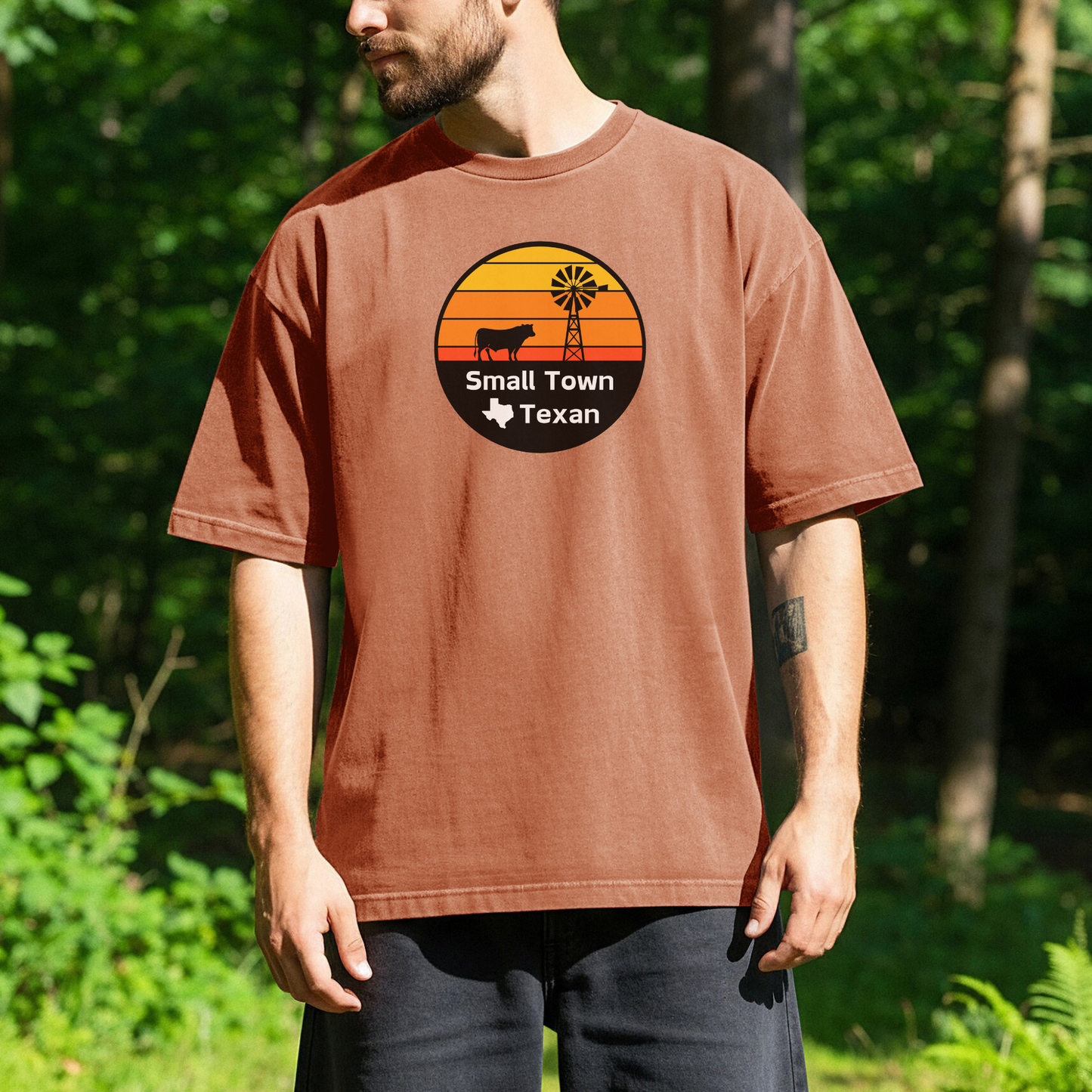 Sunset Small Town Texan T-shirt